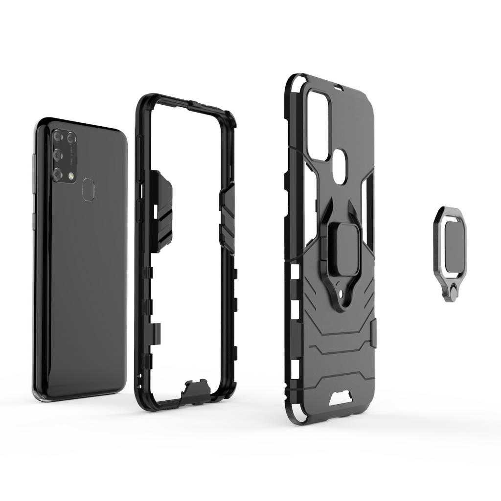Samsung Galaxy M31 Rugged Tough Case Shockproof Hybrid Cover BLACK