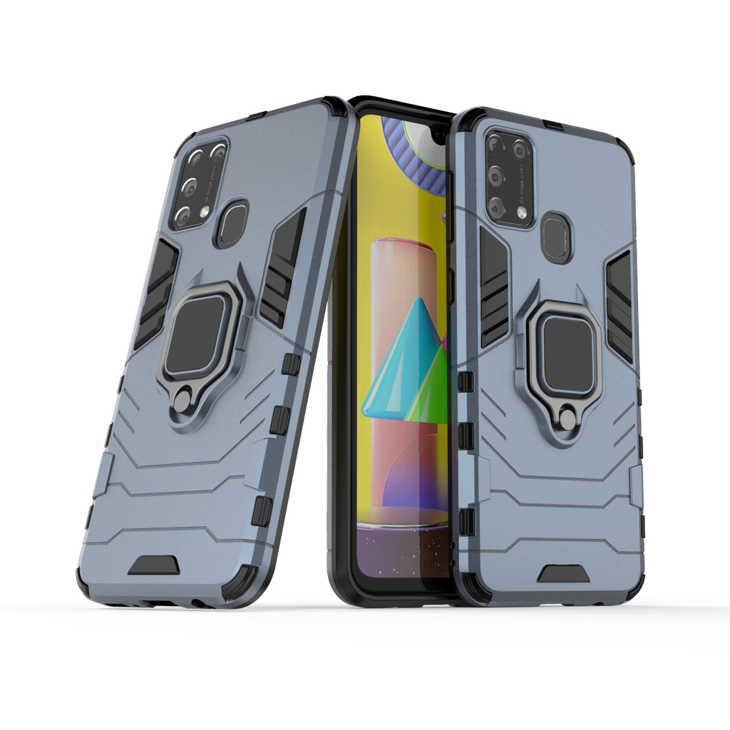 Samsung Galaxy M31 Rugged Tough Case Shockproof Hybrid Cover BLUE