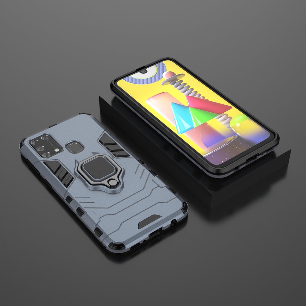 Samsung Galaxy M31 Rugged Tough Case Shockproof Hybrid Cover BLUE