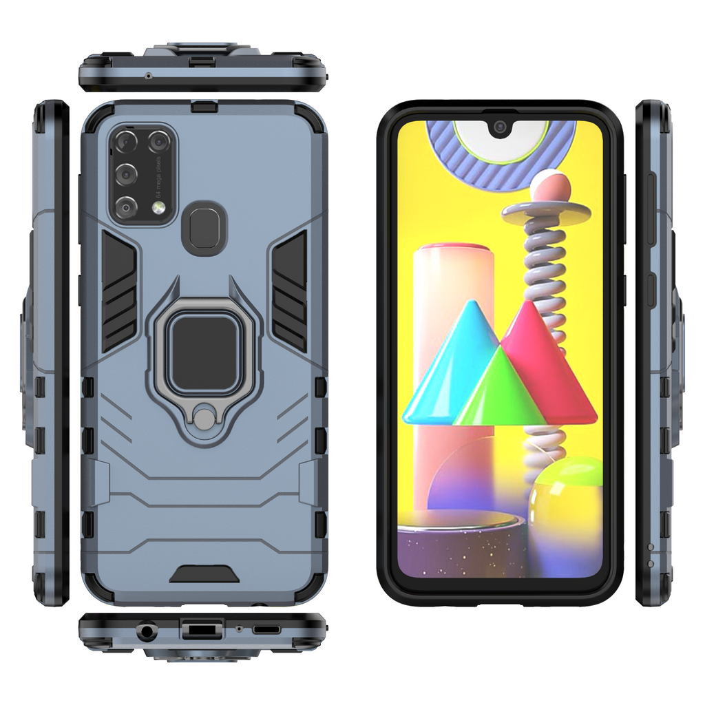 Samsung Galaxy M31 Rugged Tough Case Shockproof Hybrid Cover BLUE