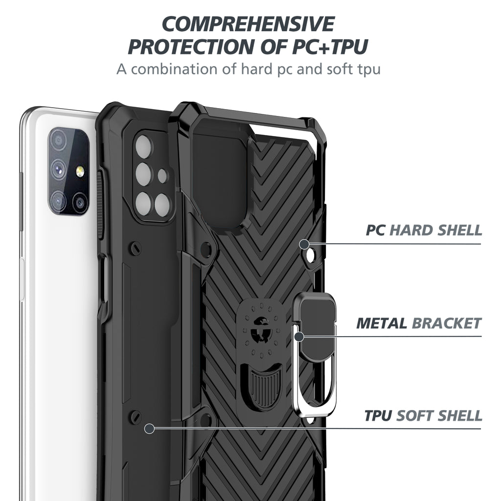 Samsung Galaxy M51 Rugged Tough Case Shockproof Hybrid Cover BLACK