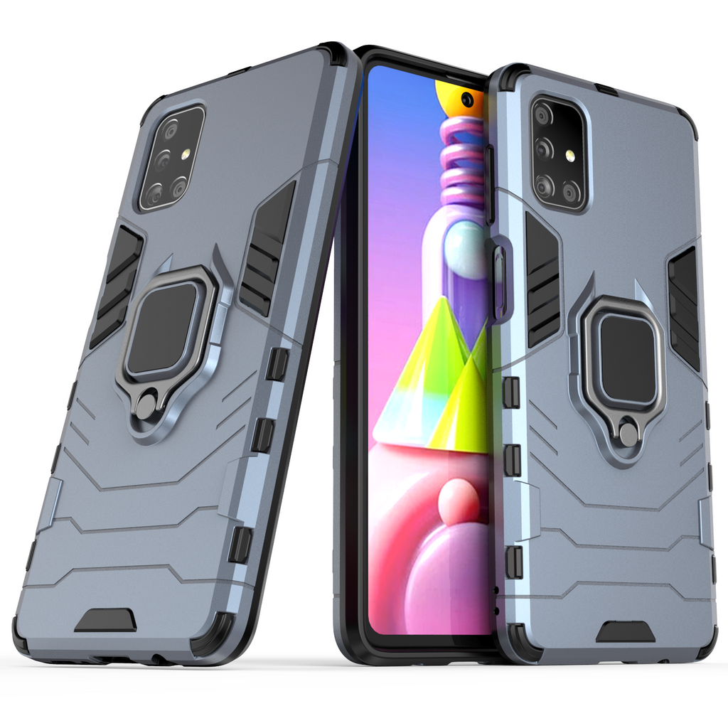 Samsung Galaxy M51 Rugged Tough Case Shockproof Hybrid Cover BLUE