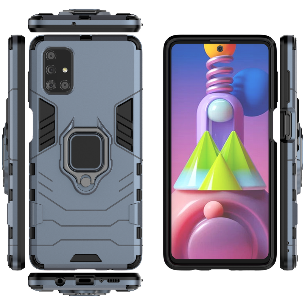 Samsung Galaxy M51 Rugged Tough Case Shockproof Hybrid Cover BLUE
