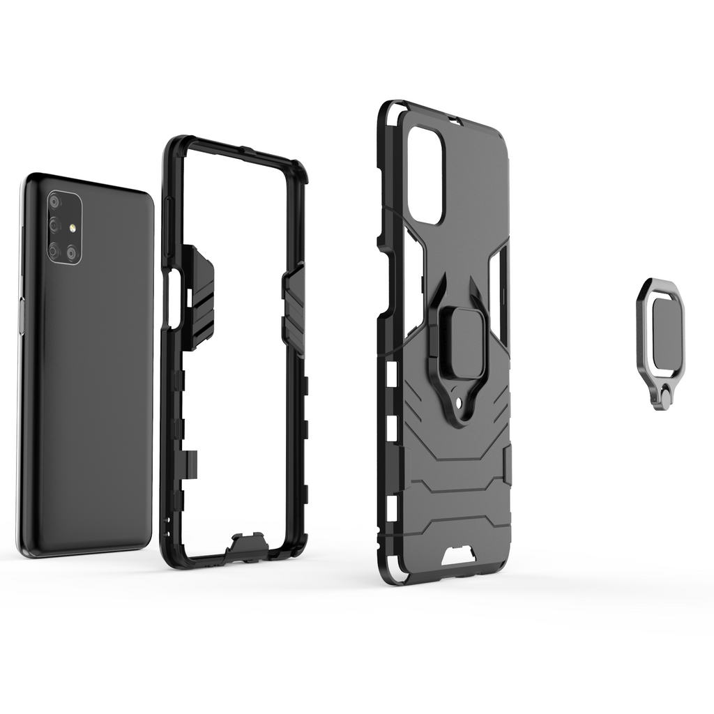 Samsung Galaxy M51 Rugged Tough Case Shockproof Hybrid Cover BLACK