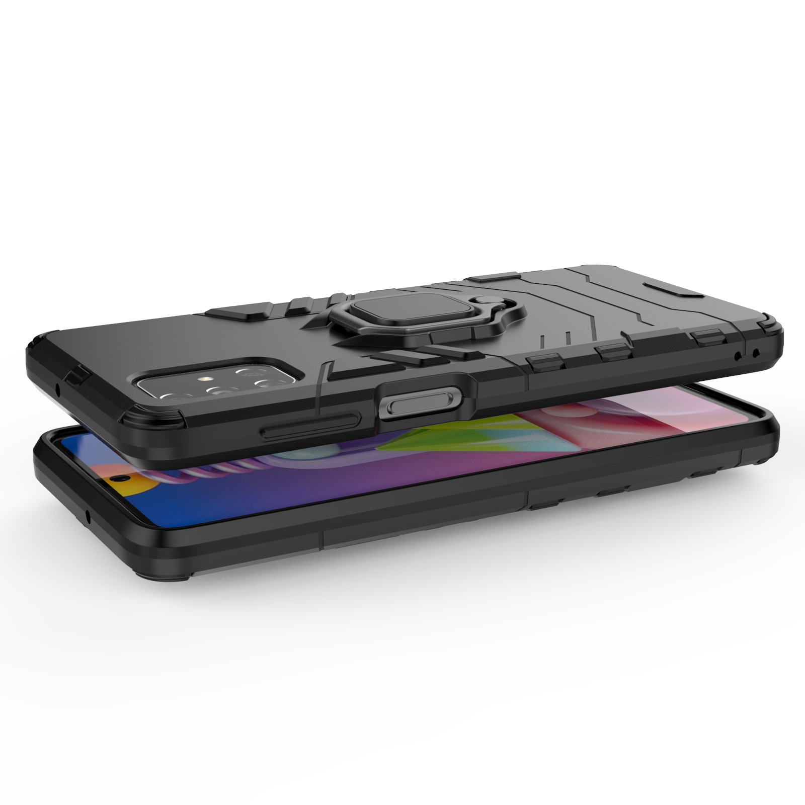 Samsung Galaxy M51 Rugged Tough Case Shockproof Hybrid Cover BLACK