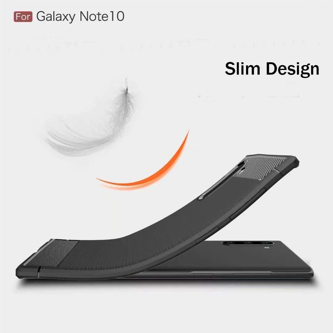 Samsung Note 10 Slim Fit Case Tough Gel TPU Rubber Cover BLACK