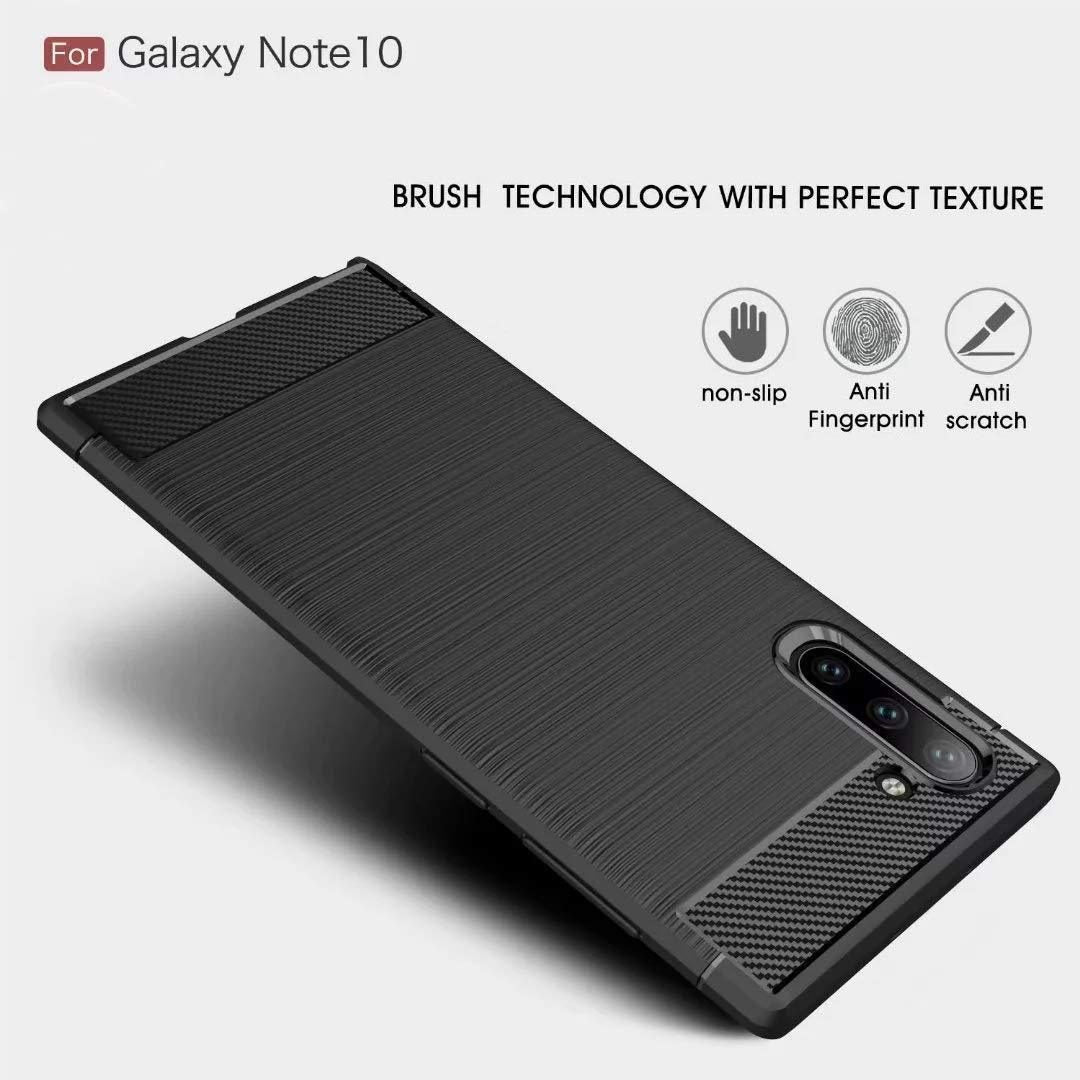 Samsung Note 10 Slim Fit Case Tough Gel TPU Rubber Cover BLACK