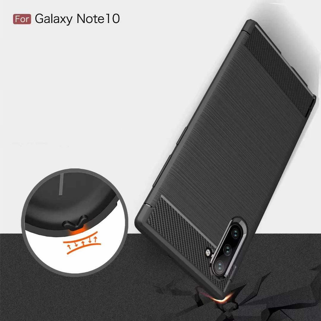 Samsung Note 10 Slim Fit Case Tough Gel TPU Rubber Cover BLACK