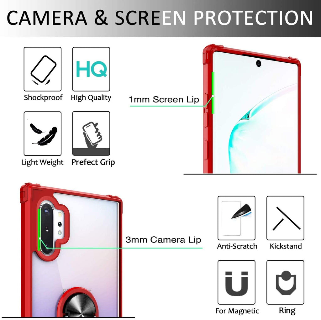 Samsung Note 10 Plus Rugged Tough Case Shockproof Hybrid Cover RED