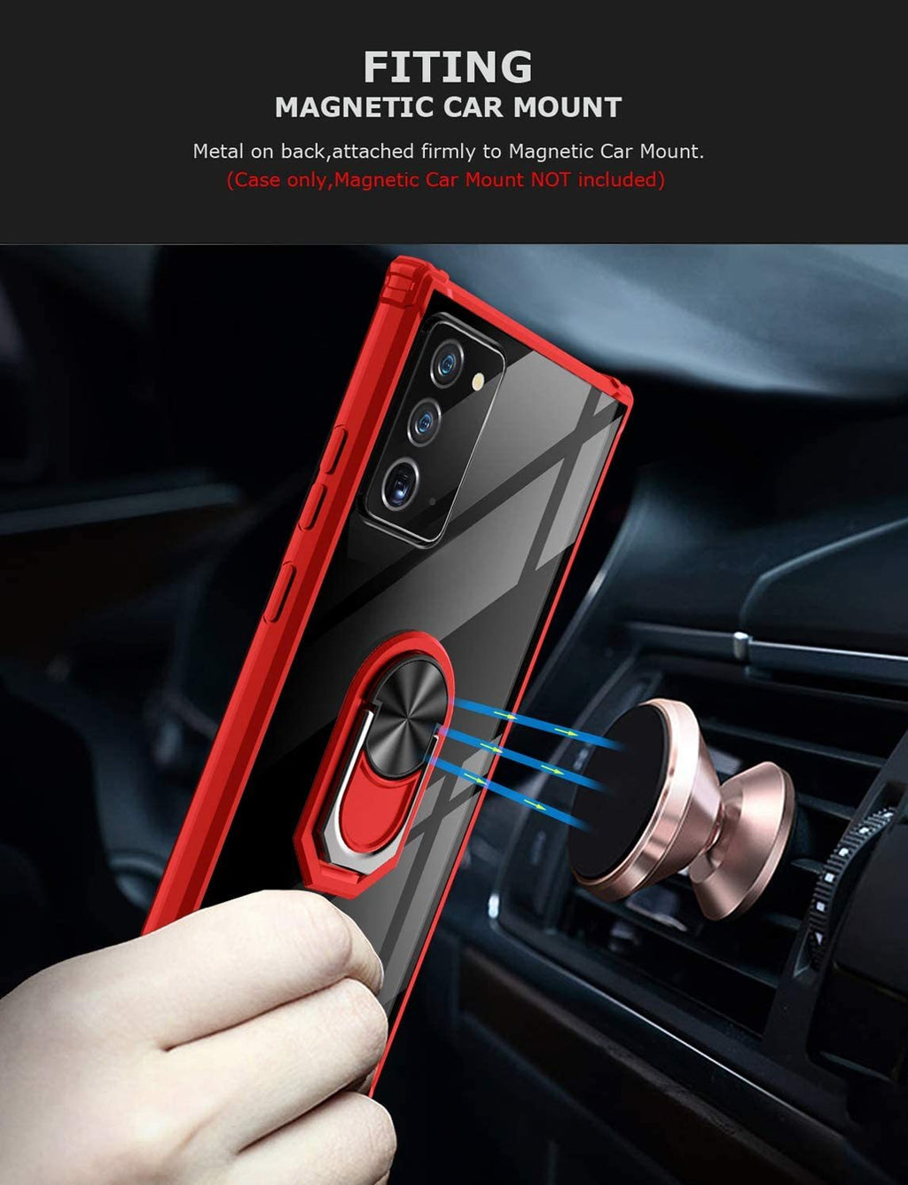 Samsung Note 20 Rugged Tough Case Shockproof Hybrid Cover RED