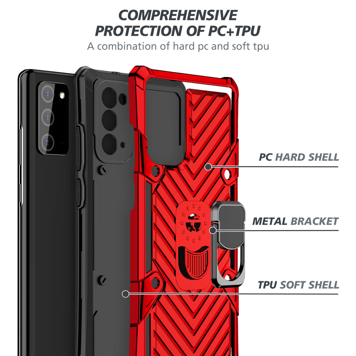 Samsung Galaxy Note 20 Rugged Tough Case Shockproof Hybrid Cover RED