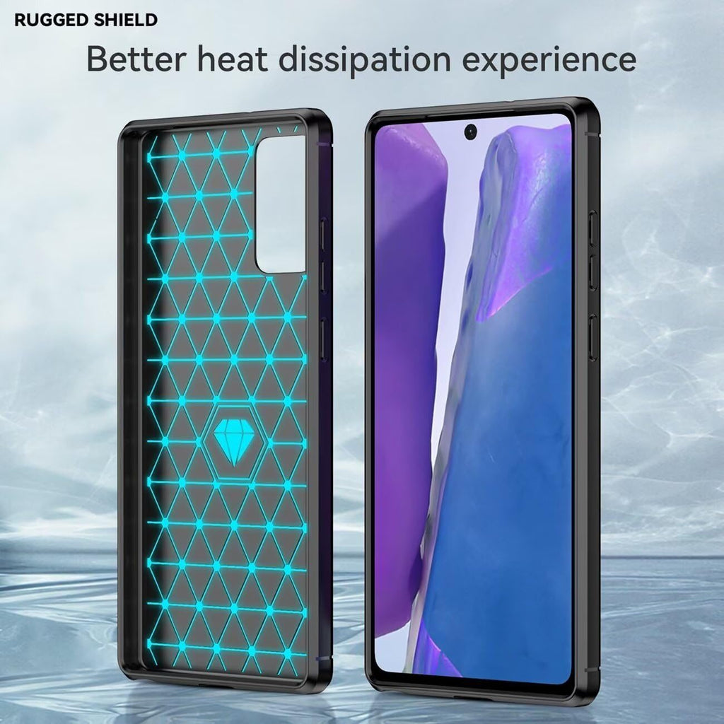 Samsung Galaxy Note 20 Slim Fit Case Tough Gel TPU Rubber Cover BLACK