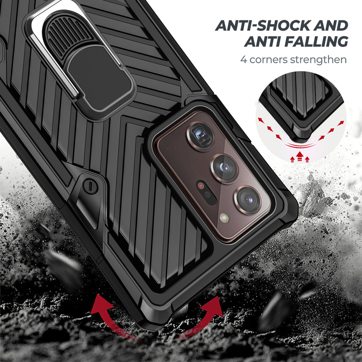 Samsung Galaxy Note 20 Ultra Rugged Tough Case Shockproof Hybrid Cover BLACK