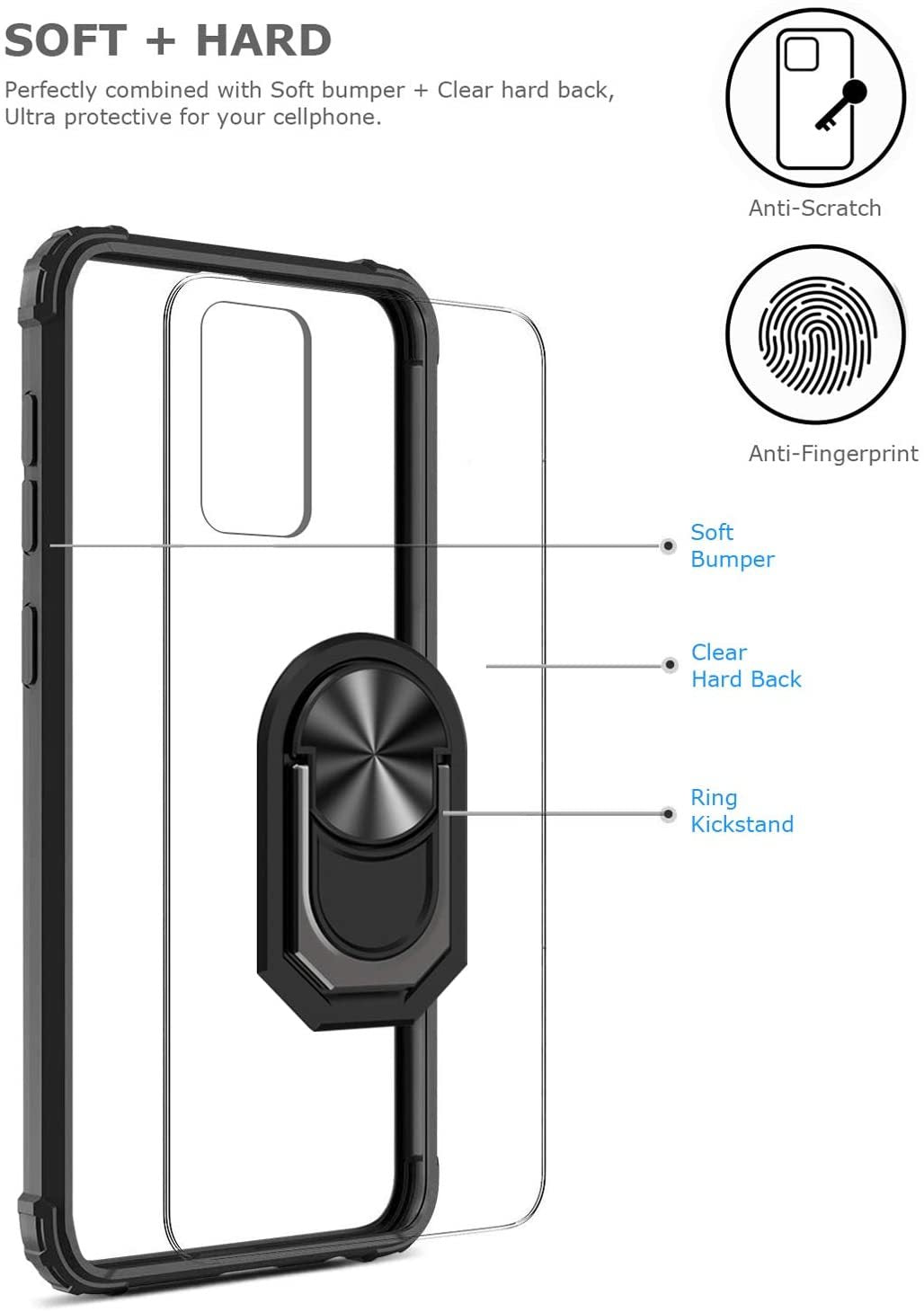 Samsung S20 Plus Rugged Tough Case Shockproof Hybrid Cover BLACK