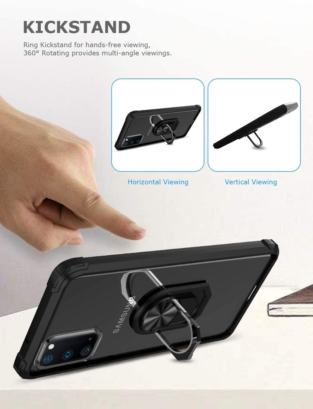 Samsung S20 Plus Rugged Tough Case Shockproof Hybrid Cover BLACK