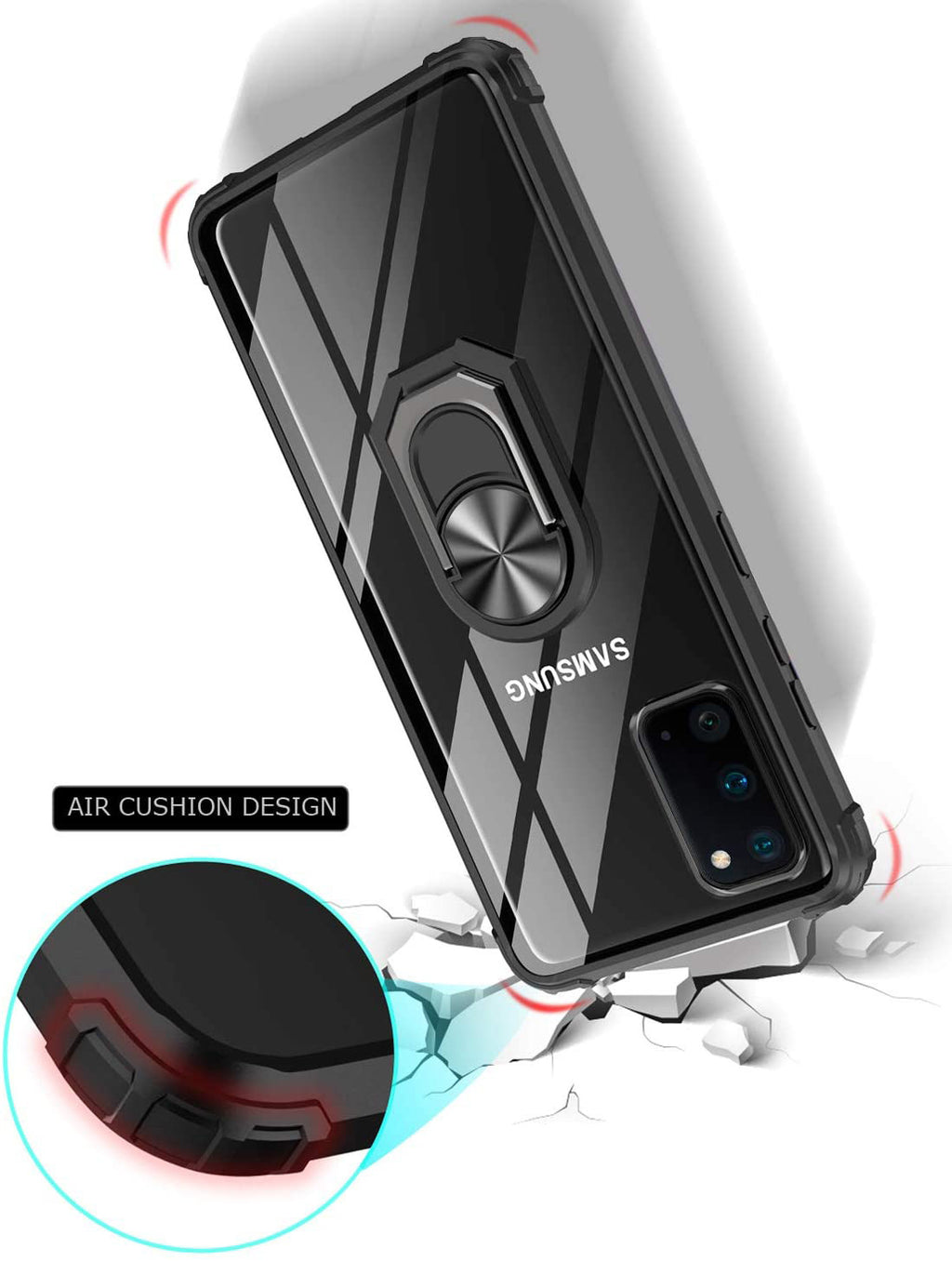 Samsung S20 Plus Rugged Tough Case Shockproof Hybrid Cover BLACK
