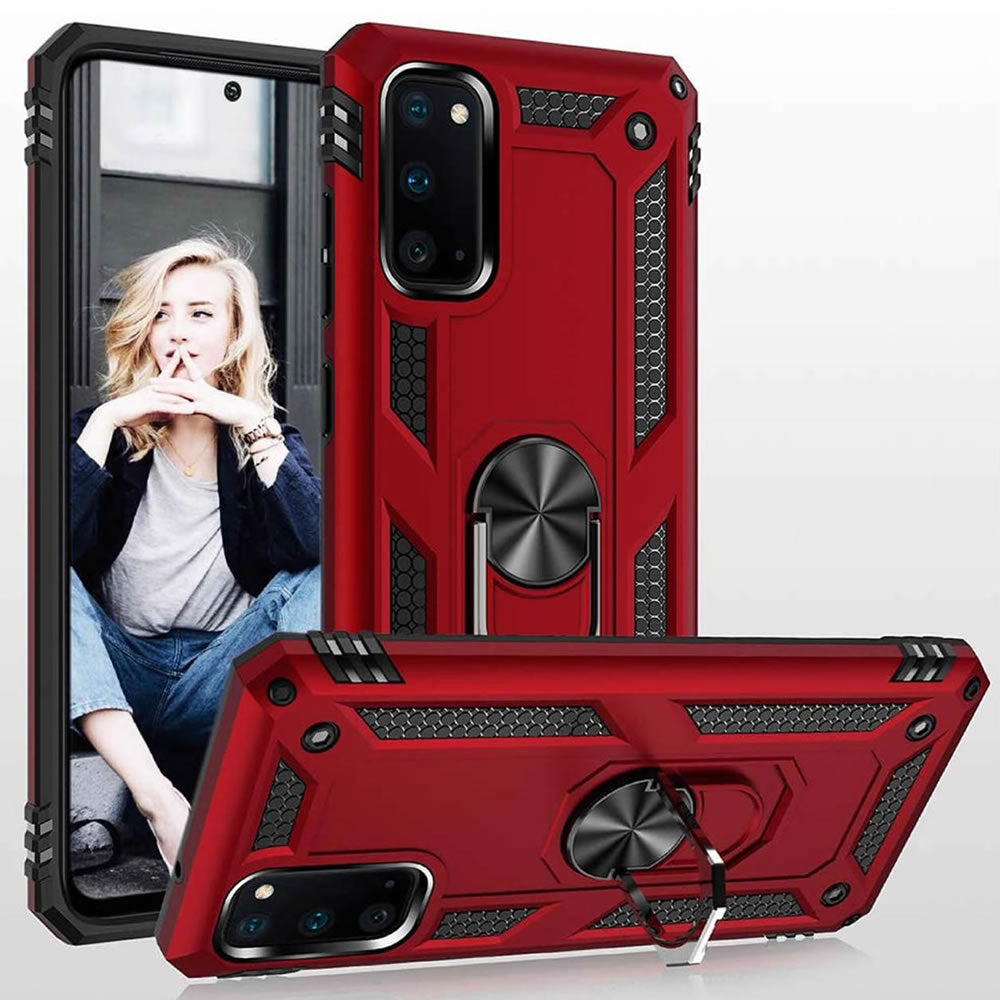 Samsung Galaxy S20 Rugged Tough Case Shockproof Hybrid Cover RED
