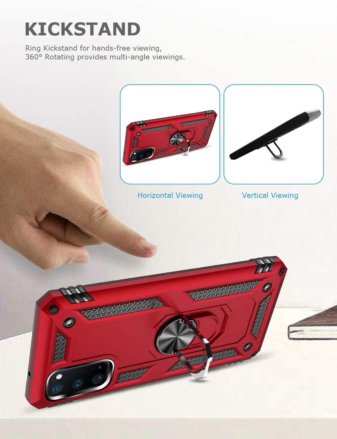Samsung Galaxy S20 Rugged Tough Case Shockproof Hybrid Cover RED