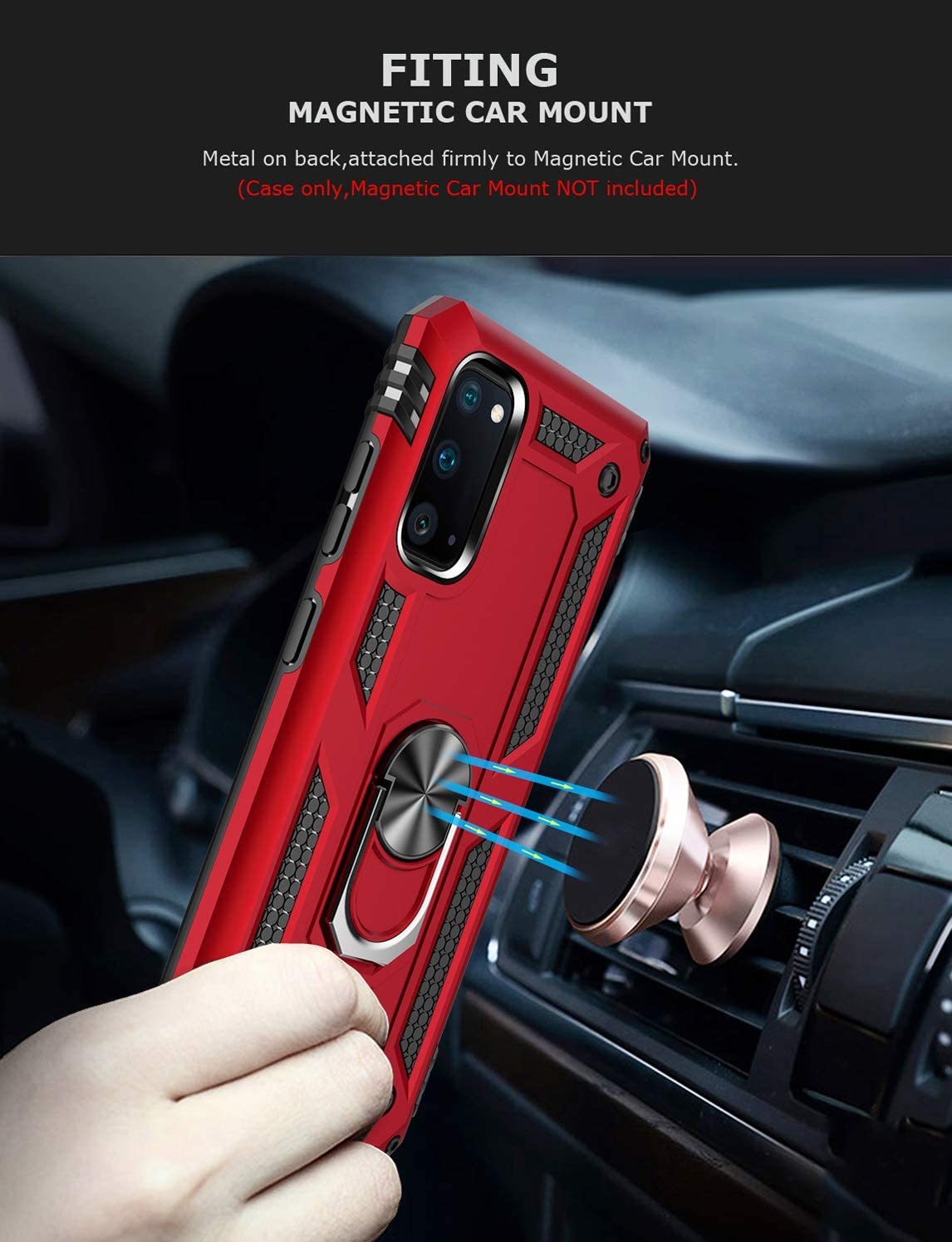 Samsung Galaxy S20 Rugged Tough Case Shockproof Hybrid Cover RED