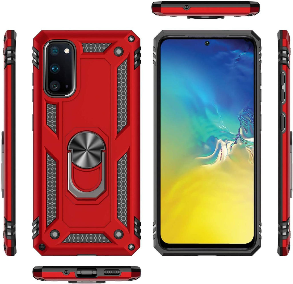 Samsung Galaxy S20 Rugged Tough Case Shockproof Hybrid Cover RED