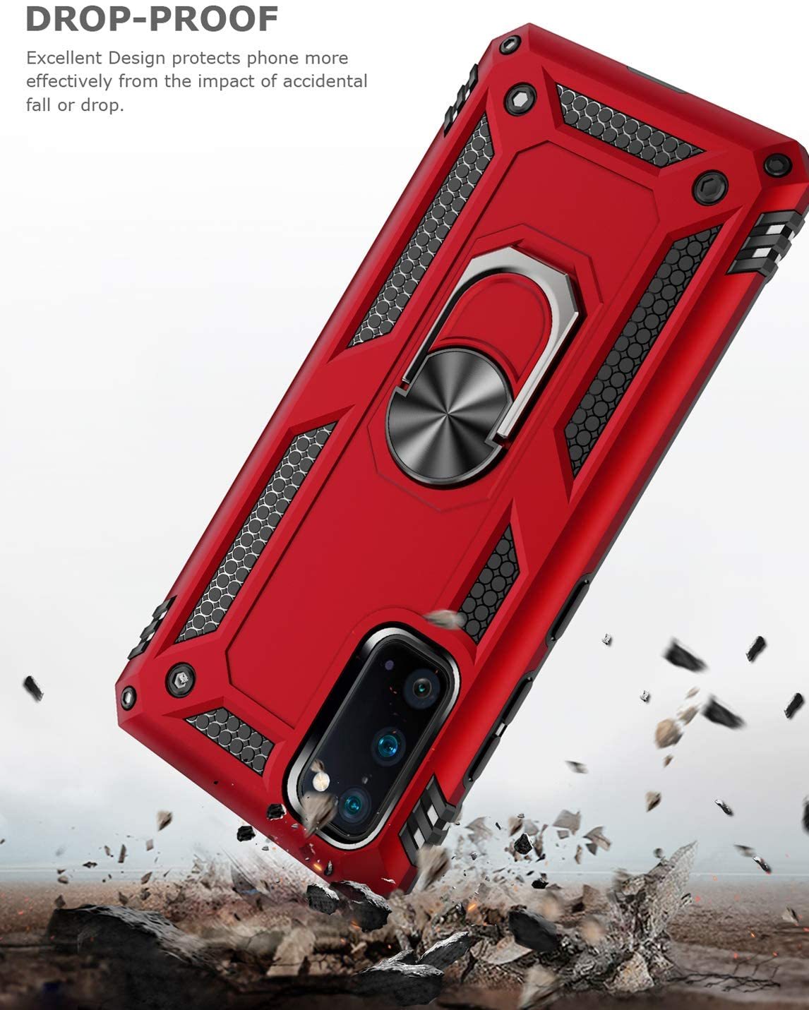 Samsung Galaxy S20 Rugged Tough Case Shockproof Hybrid Cover RED
