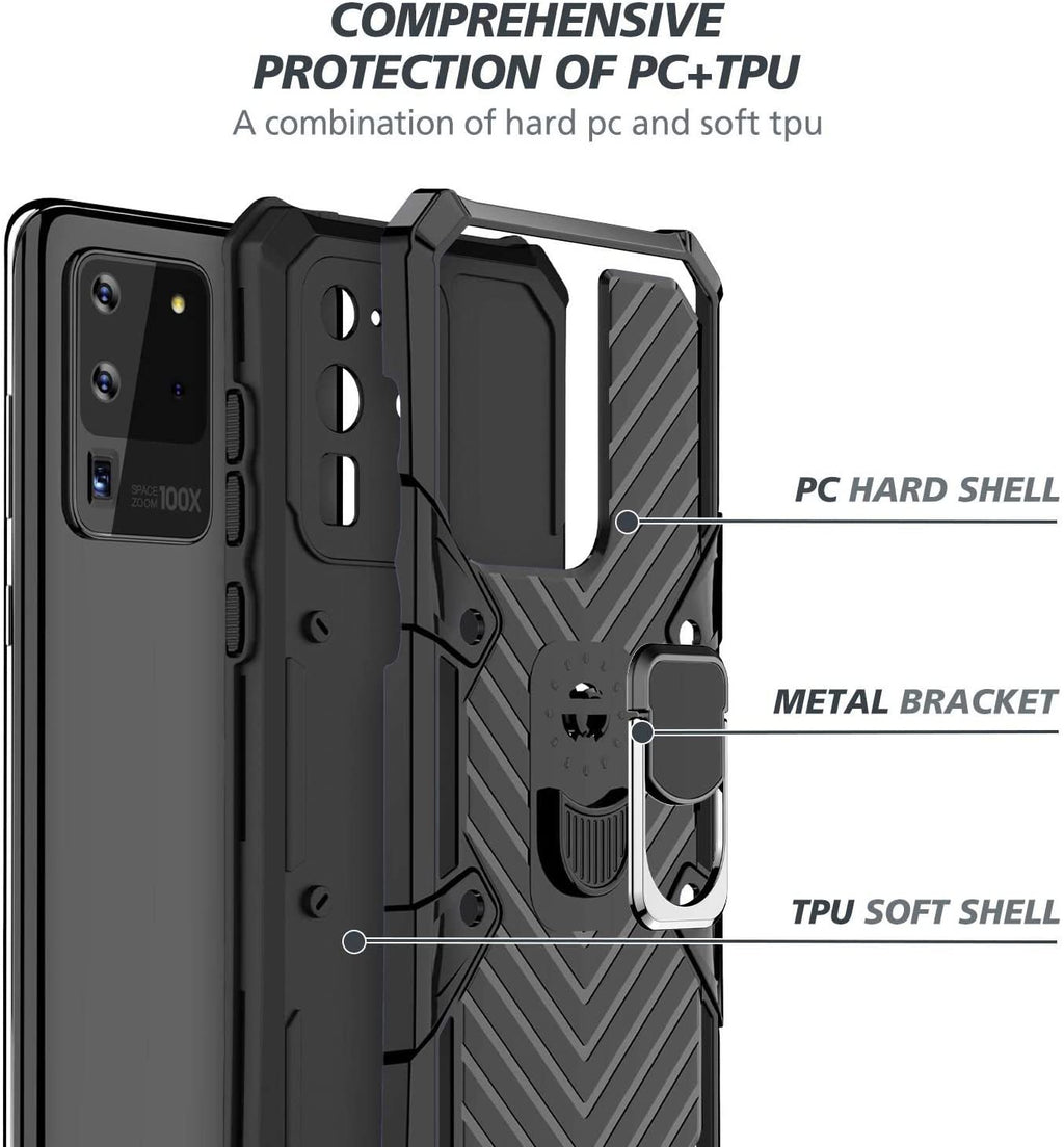 Samsung Galaxy S20 Ultra Rugged Tough Case Shockproof Hybrid Cover Black