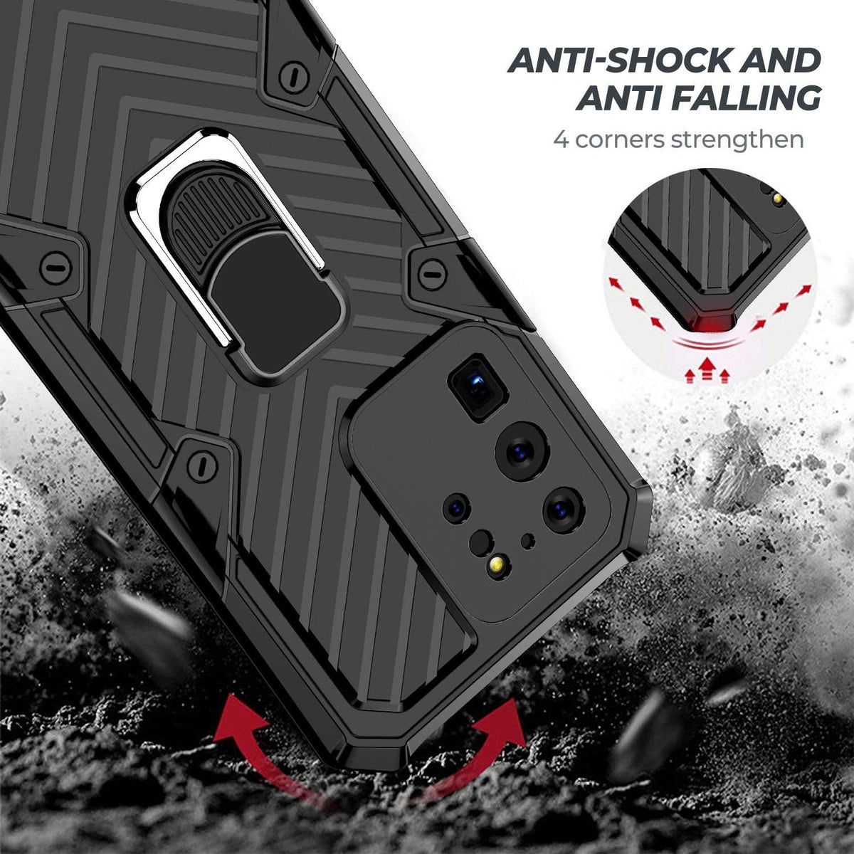 Samsung Galaxy S20 Ultra Rugged Tough Case Shockproof Hybrid Cover Black