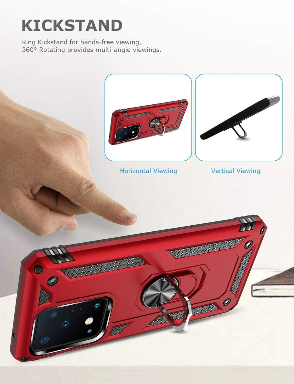 Samsung Galaxy S20 Ultra Rugged Tough Case Shockproof Hybrid Cover RED