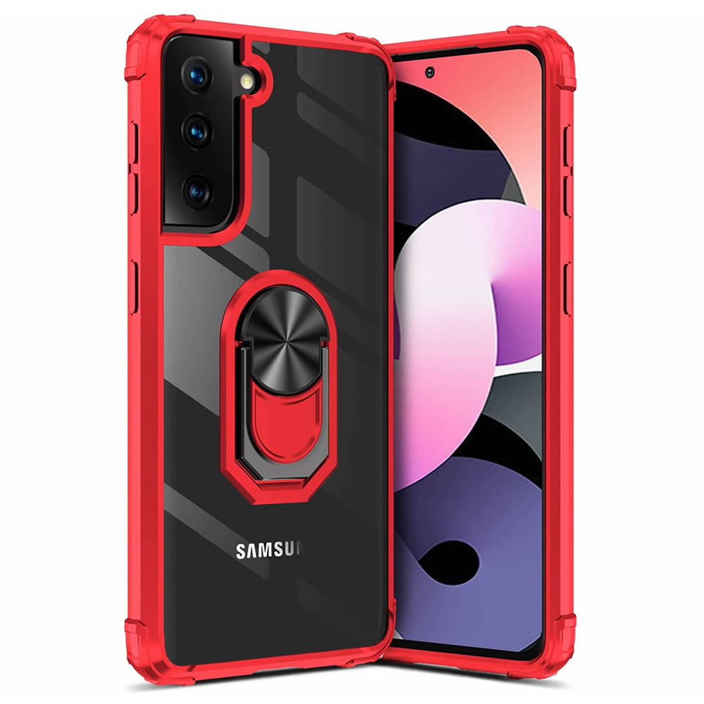 Samsung S21 Plus Rugged Tough Case Shockproof Hybrid Cover RED
