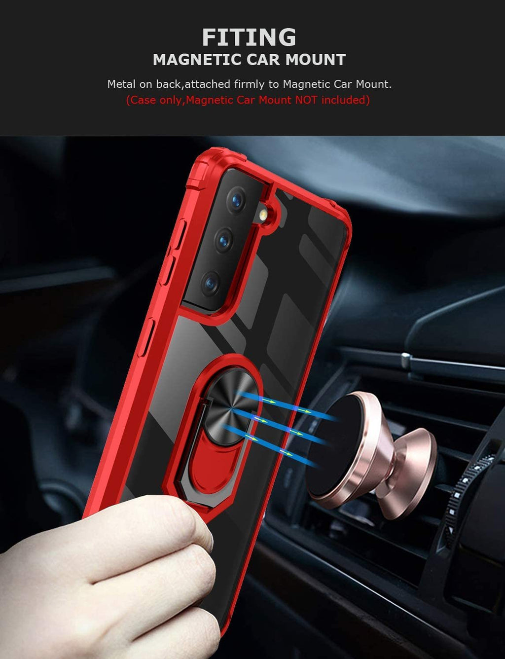 Samsung S21 Plus Rugged Tough Case Shockproof Hybrid Cover RED