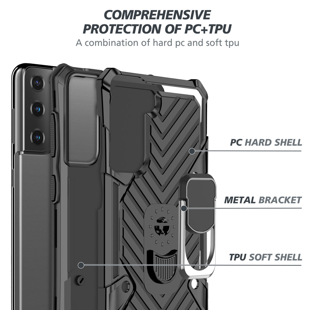 Samsung Galaxy S21 Rugged Tough Case Shockproof Hybrid Cover BLACK