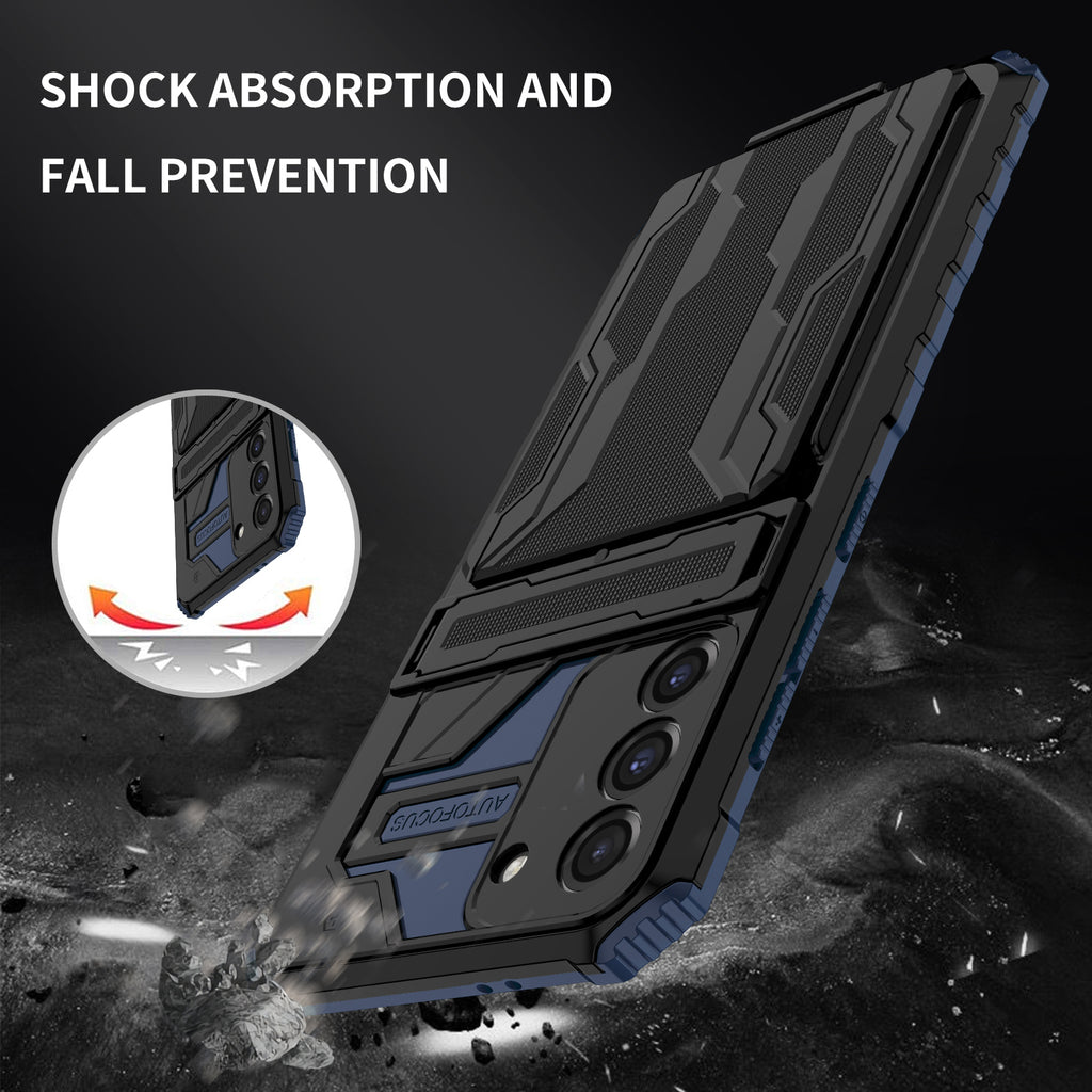Samsung S21 Plus Heavy Duty Kickstand Case Shockproof Card Holder BLUE