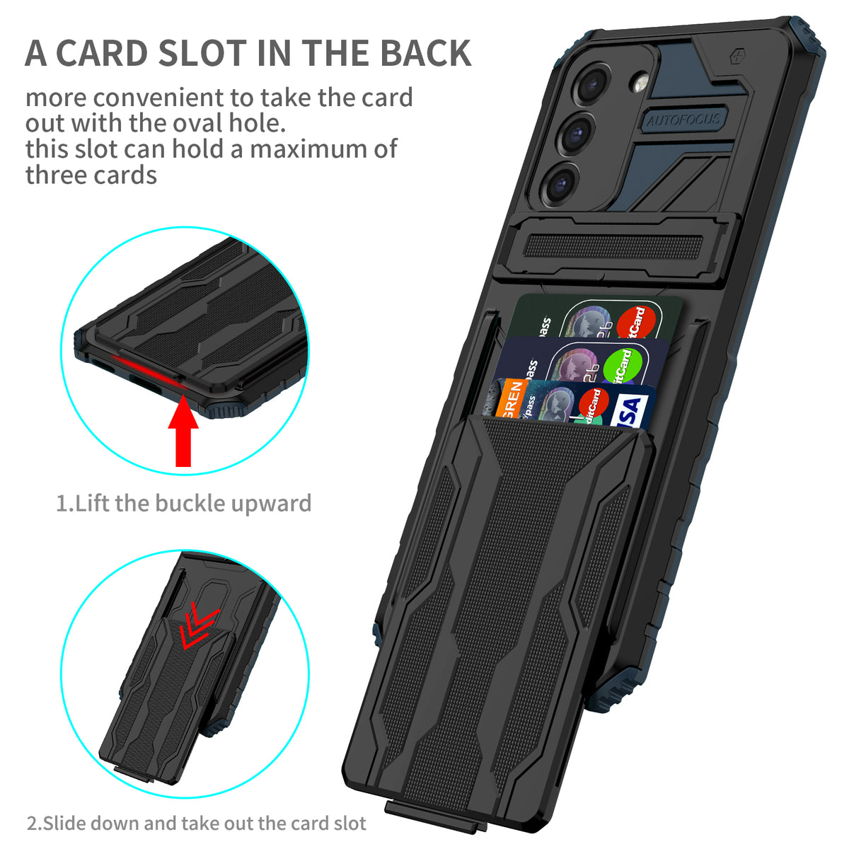 Samsung S21 Plus Heavy Duty Kickstand Case Shockproof Card Holder GREEN