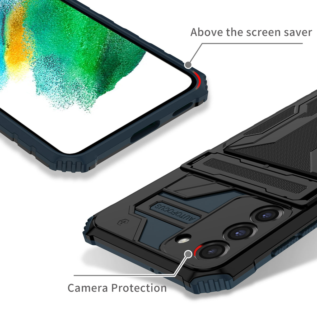 Samsung S21 Plus Heavy Duty Kickstand Case Shockproof Card Holder GREEN