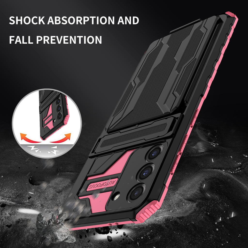 Samsung S21 Plus Heavy Duty Kickstand Case Shockproof Card Holder PINK