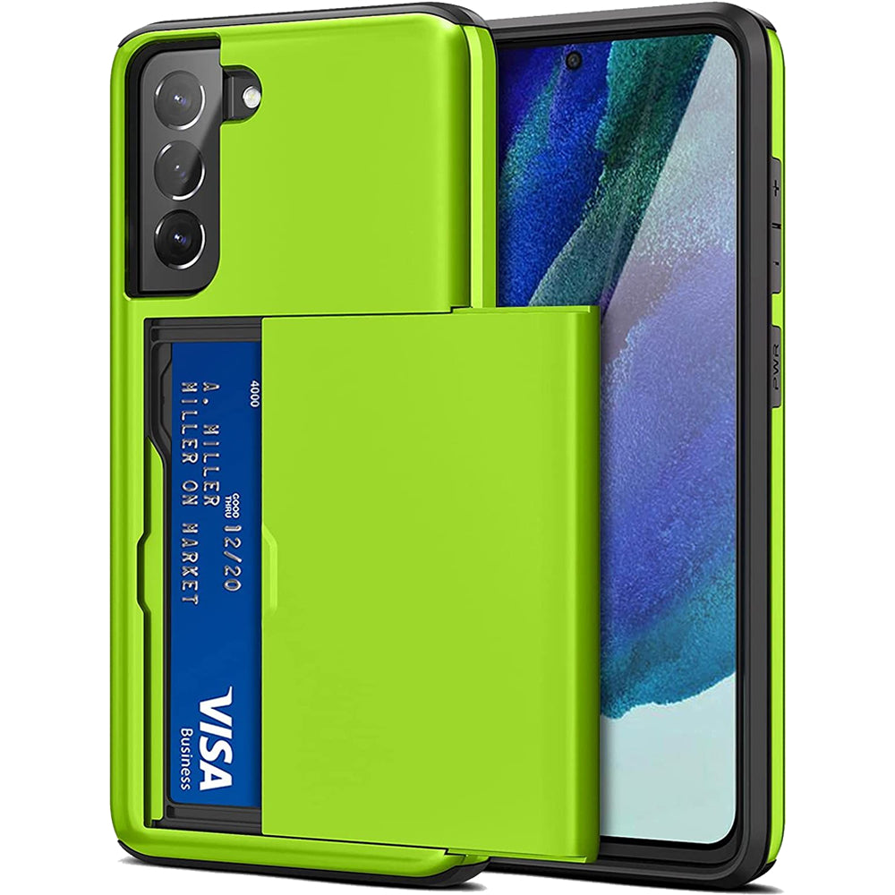Samsung Galaxy S22 Shockproof Wallet Case Card Cover GREEN