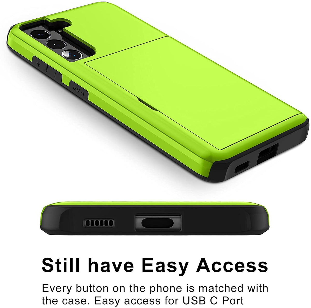 Samsung Galaxy S22 Shockproof Wallet Case Card Cover GREEN