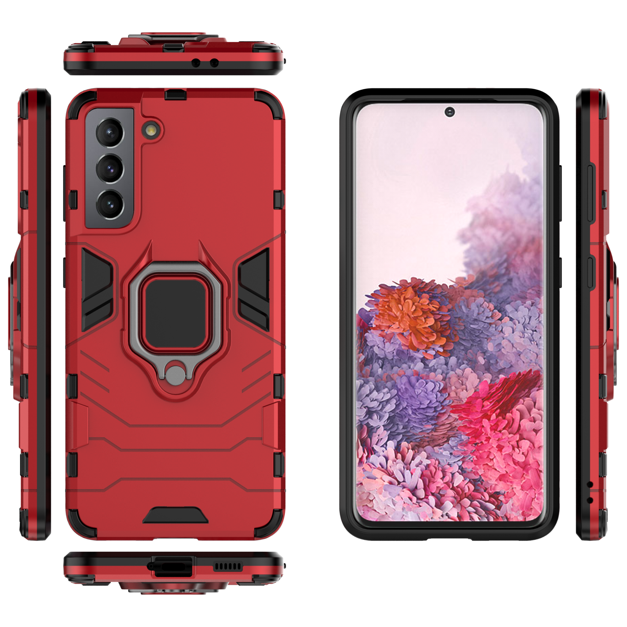 Samsung Galaxy S21 Plus Rugged Tough Case Shockproof Hybrid Cover RED