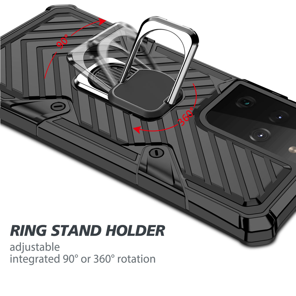 Samsung Galaxy S21 Ultra Rugged Tough Case Shockproof Hybrid Cover BLACK