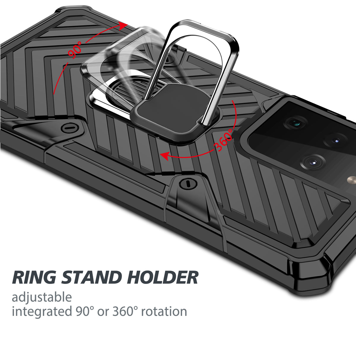 Samsung Galaxy S21 Ultra Rugged Tough Case Shockproof Hybrid Cover BLACK