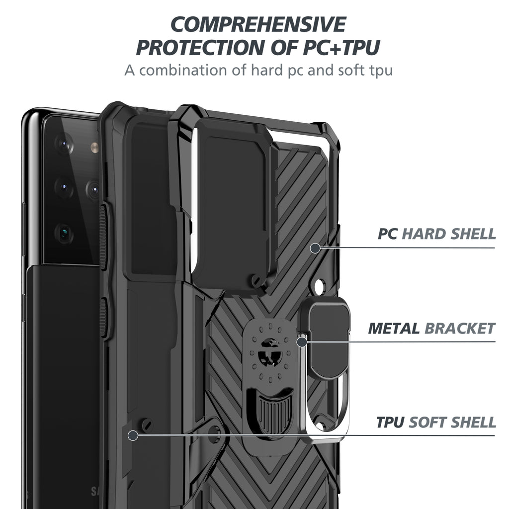 Samsung Galaxy S21 Ultra Rugged Tough Case Shockproof Hybrid Cover BLACK
