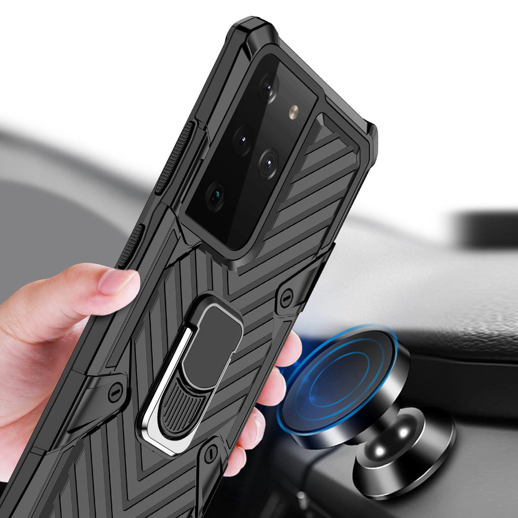 Samsung Galaxy S21 Ultra Rugged Tough Case Shockproof Hybrid Cover BLACK