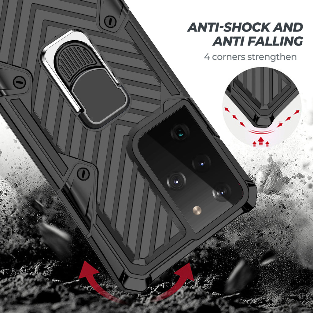 Samsung Galaxy S21 Ultra Rugged Tough Case Shockproof Hybrid Cover BLACK