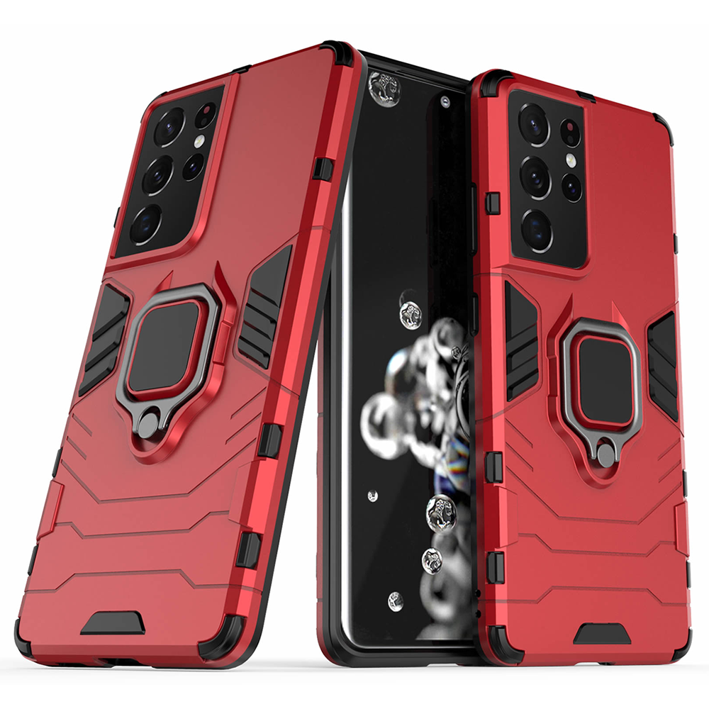 Samsung Galaxy S21 Ultra Rugged Tough Case Shockproof Hybrid Cover RED