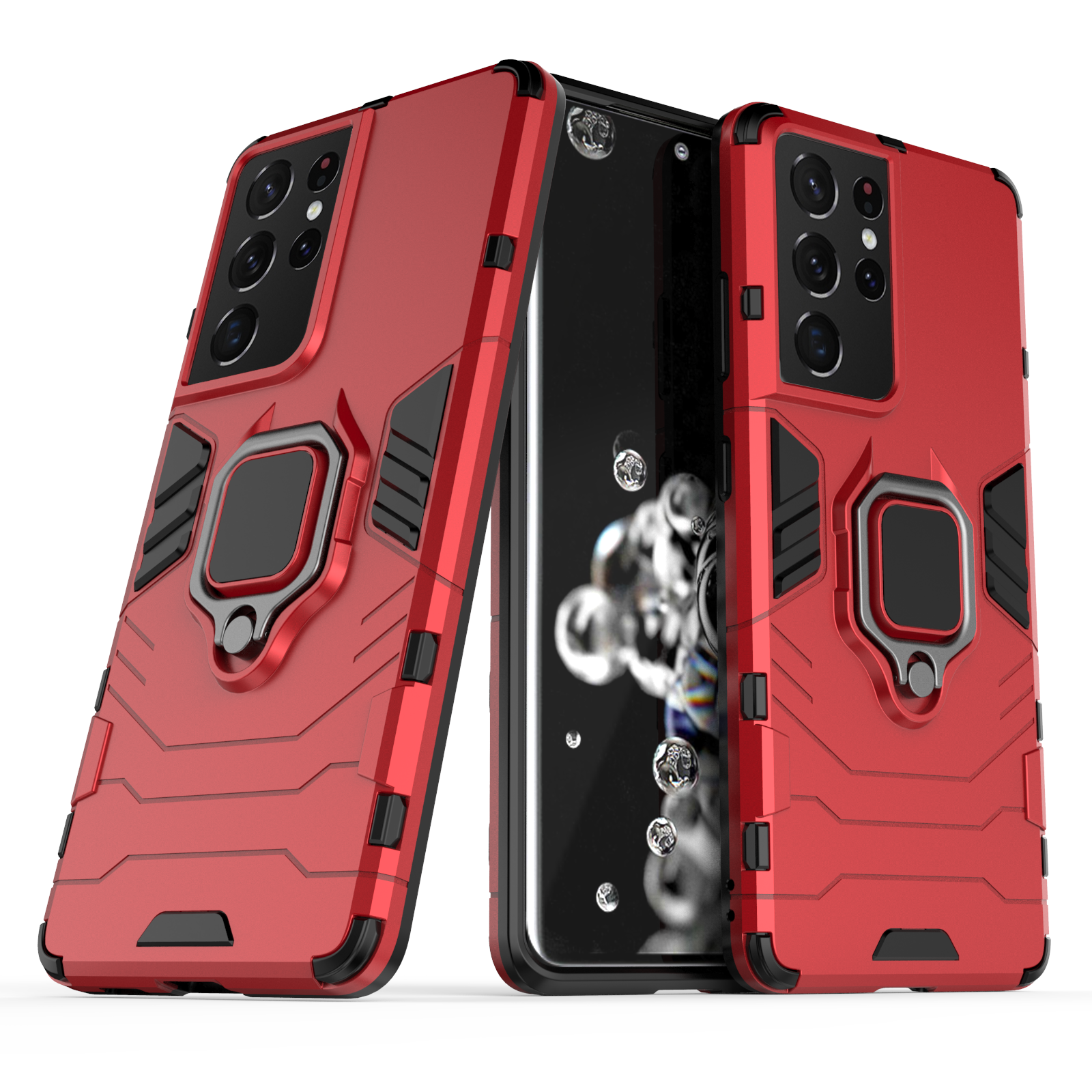 Samsung Galaxy S21 Ultra Rugged Tough Case Shockproof Hybrid Cover RED