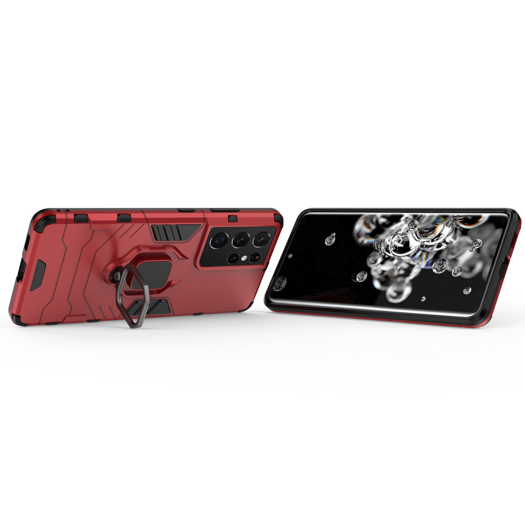 Samsung Galaxy S21 Ultra Rugged Tough Case Shockproof Hybrid Cover RED