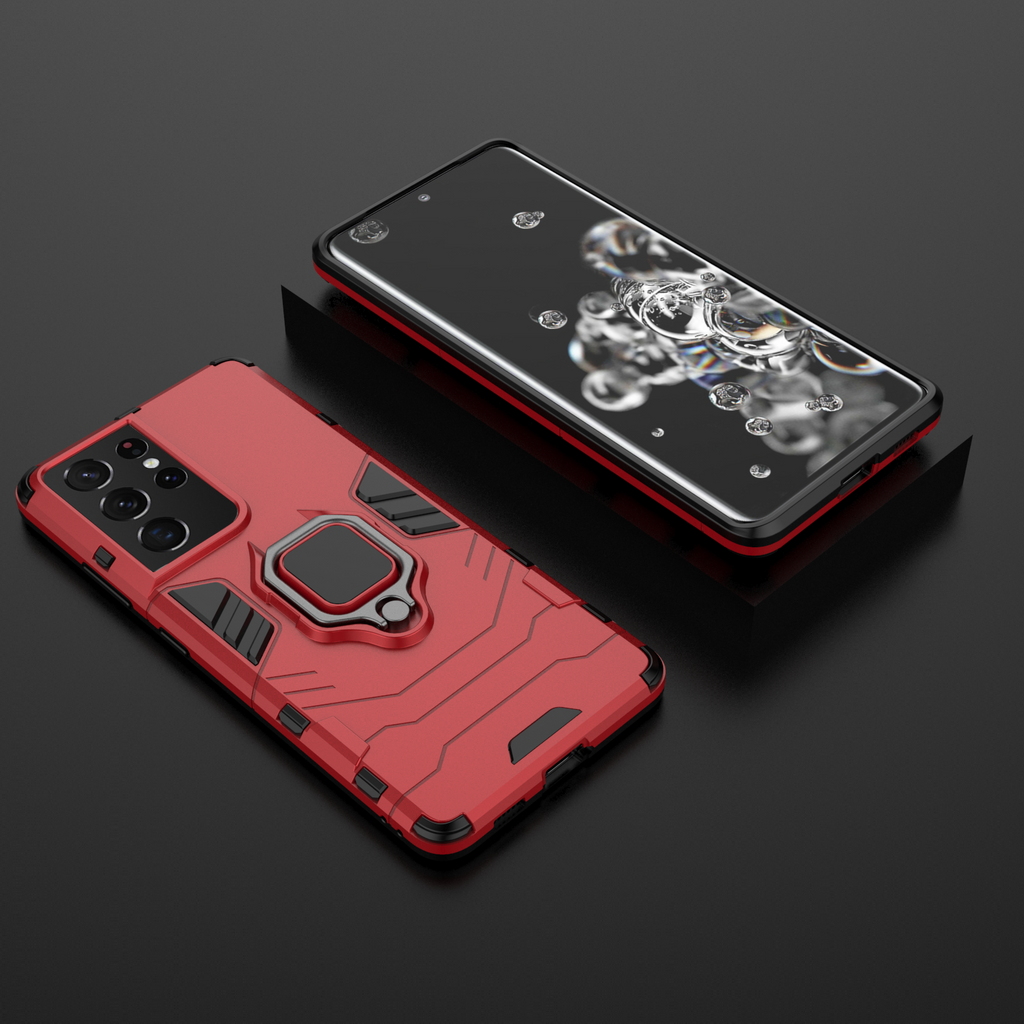 Samsung Galaxy S21 Ultra Rugged Tough Case Shockproof Hybrid Cover RED