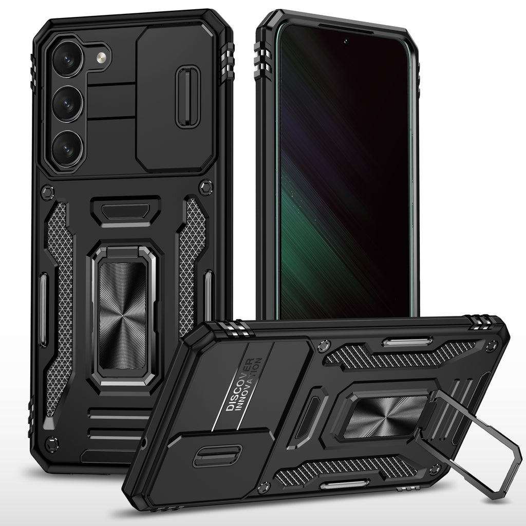 Samsung S23 FE Case Shockproof Kickstand Hybrid Cover BLACK