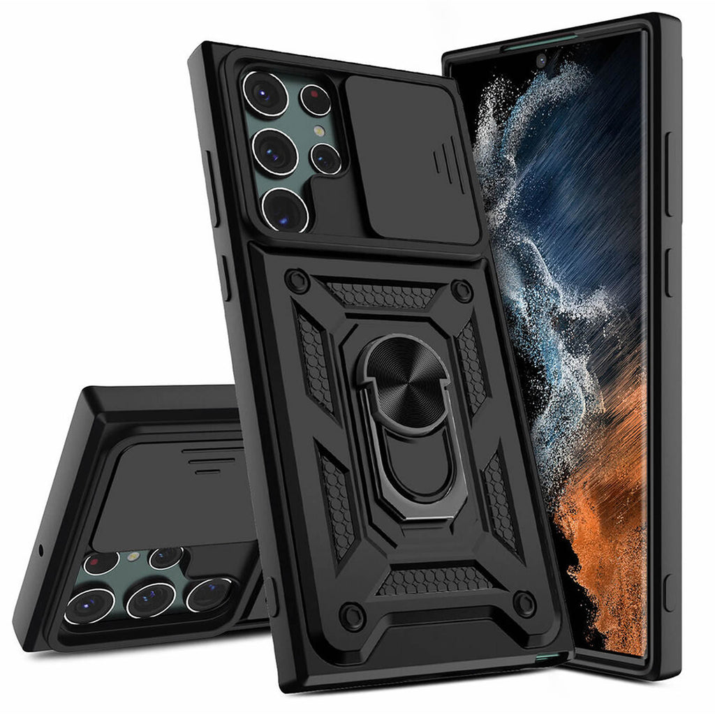Samsung Galaxy S26 Ultra Tough Case Shockproof Kickstand Cover BLACK