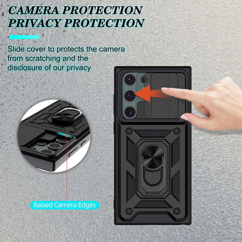 Samsung Galaxy S26 Ultra Tough Case Shockproof Kickstand Cover BLACK